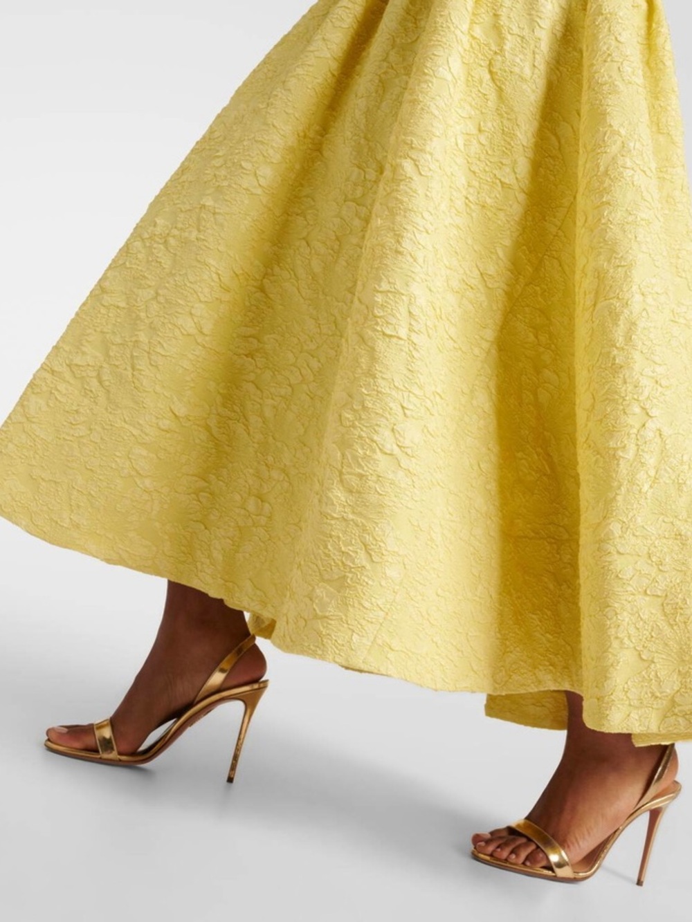 Jonathan Simkhai | Rosalie Yellow Textured Jacquard Maxi Dress Size 4 - Picture 11 of 11
